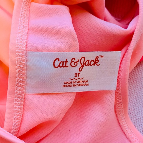 NWOT Cat & Jack Tropical Bird Print Ruffle Sleeve One Piece Pink Swimsuit - Picture 10 of 12